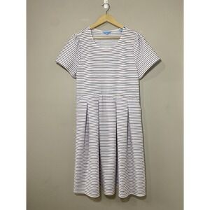 Draper James RSVP Short Sleeve Dress Womens XL Textured Red White Blue Striped